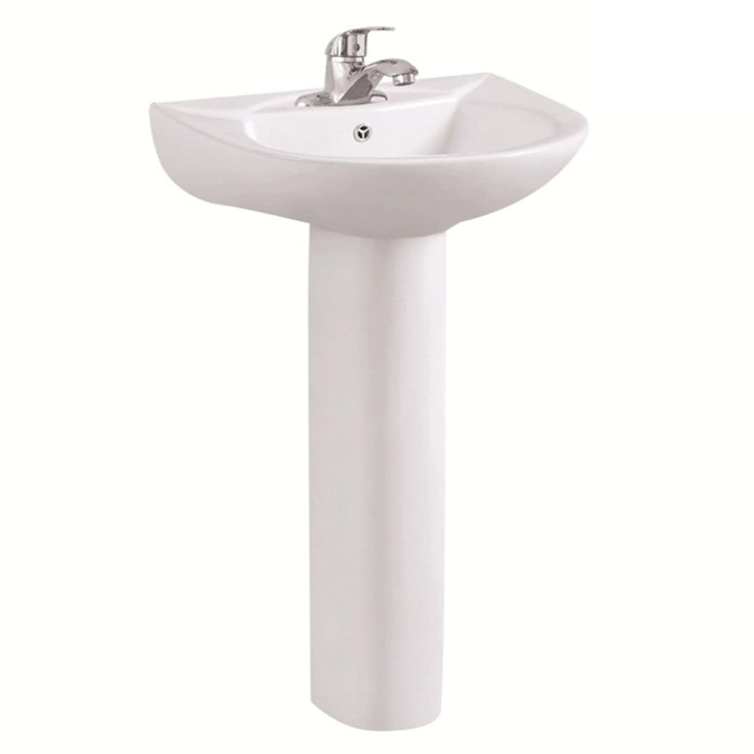 Lavamanos con Pedestal Egeo Blanco con Rebalse 52 cm