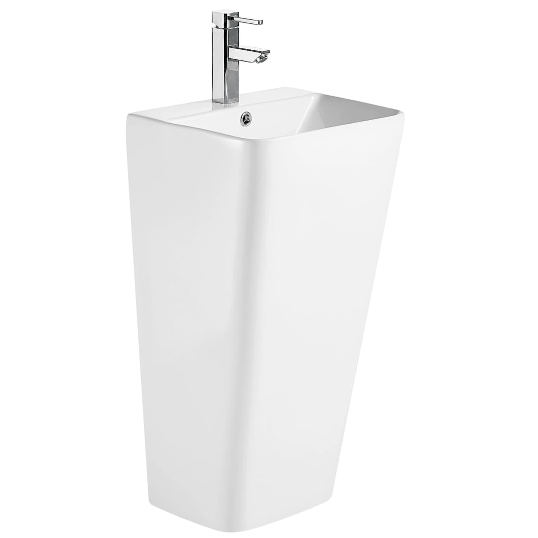 Lavamanos Riva Columna con Rebalse Blanco 340x460x850mm