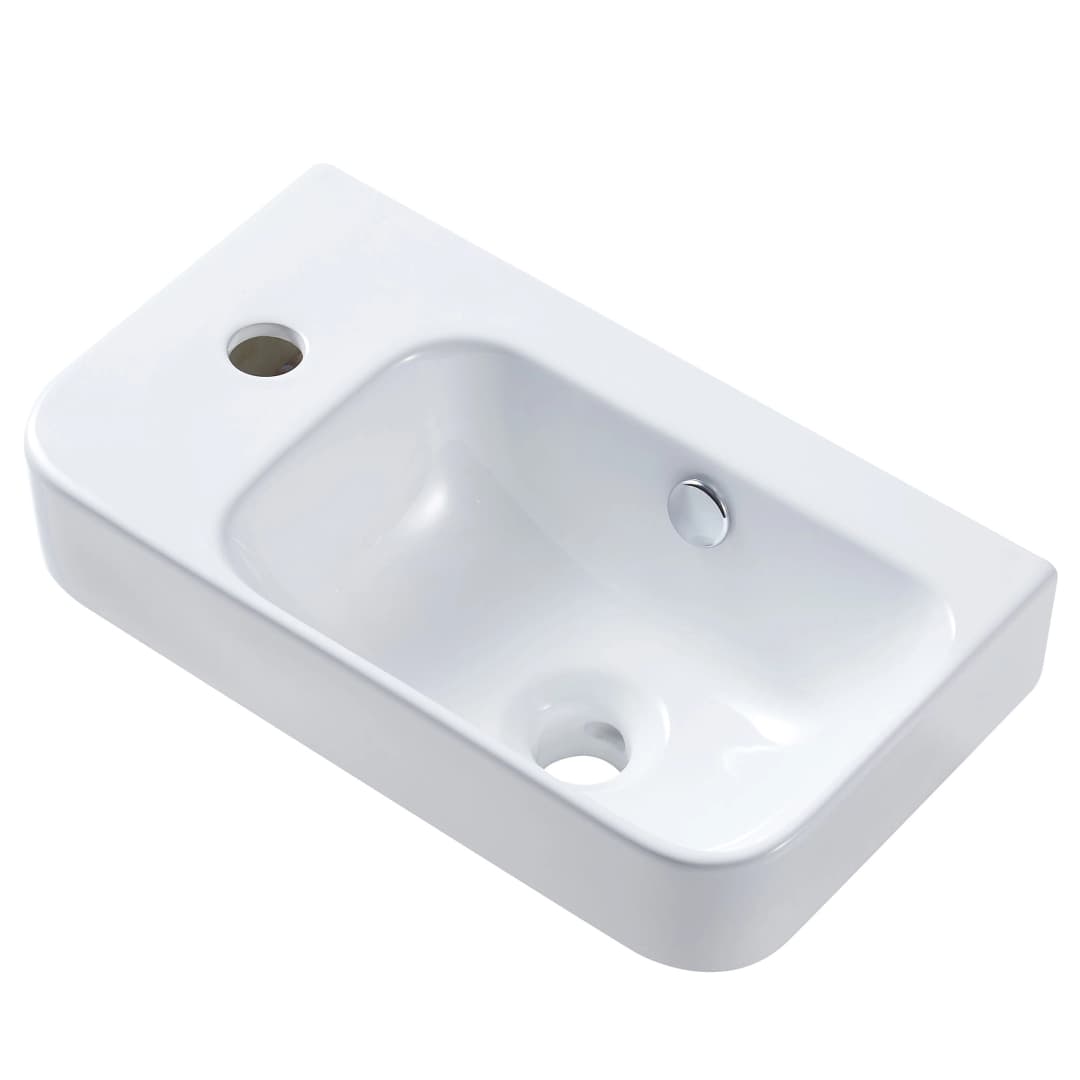Lavamanos Laona Suspendido Izquierdo con Rebalse Blanco 450x260x155mm