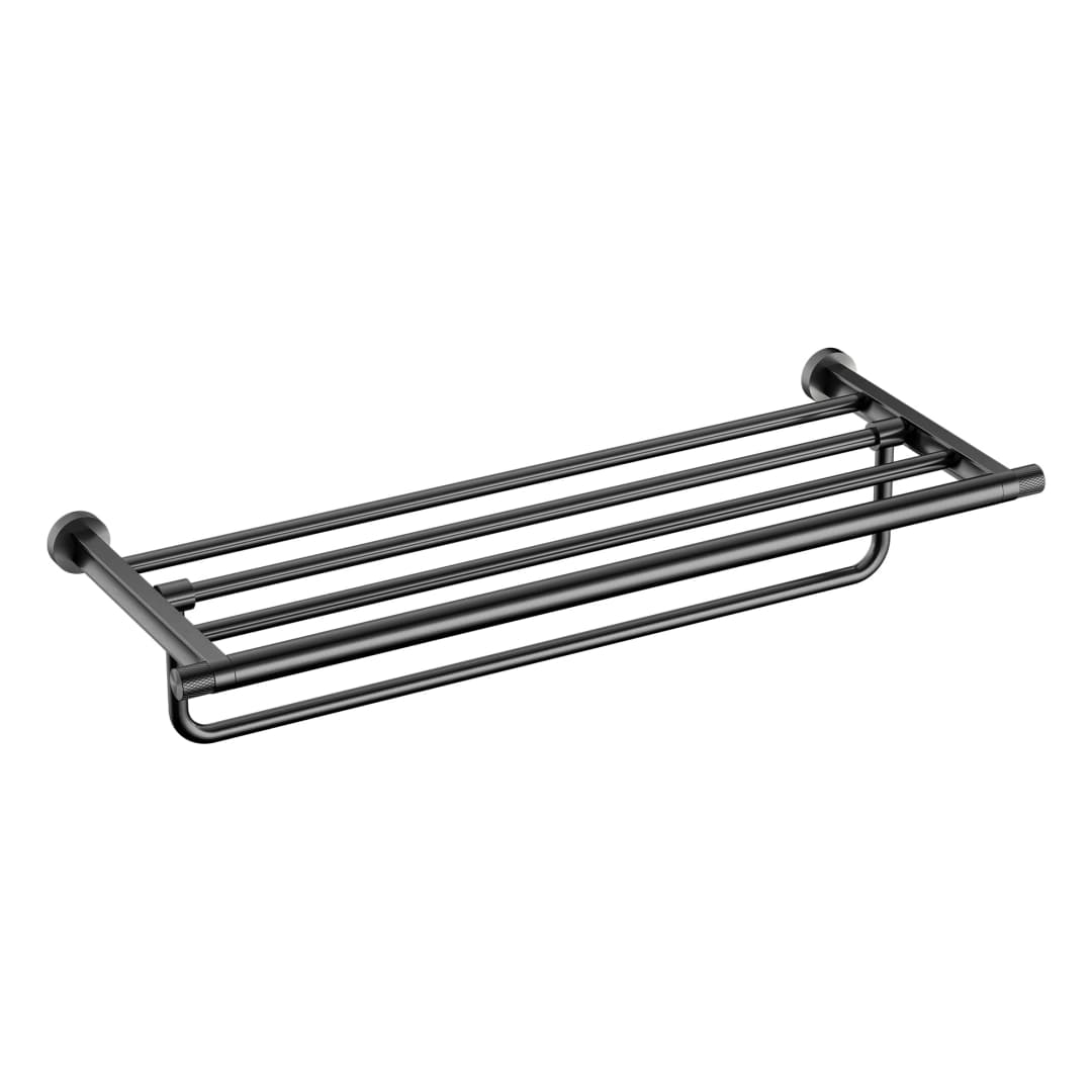 Toallero Barra Crown 60 cm Con Repisa Gun Metal