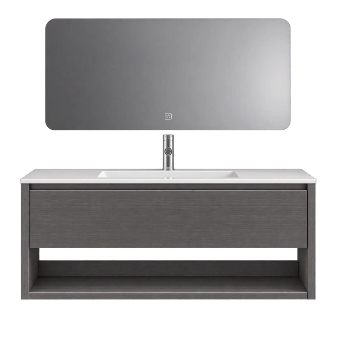 Mueble de Baño Nepal 1 Cajón y Repisa Dark Grey con Lavamanos 1010x465x500 mm