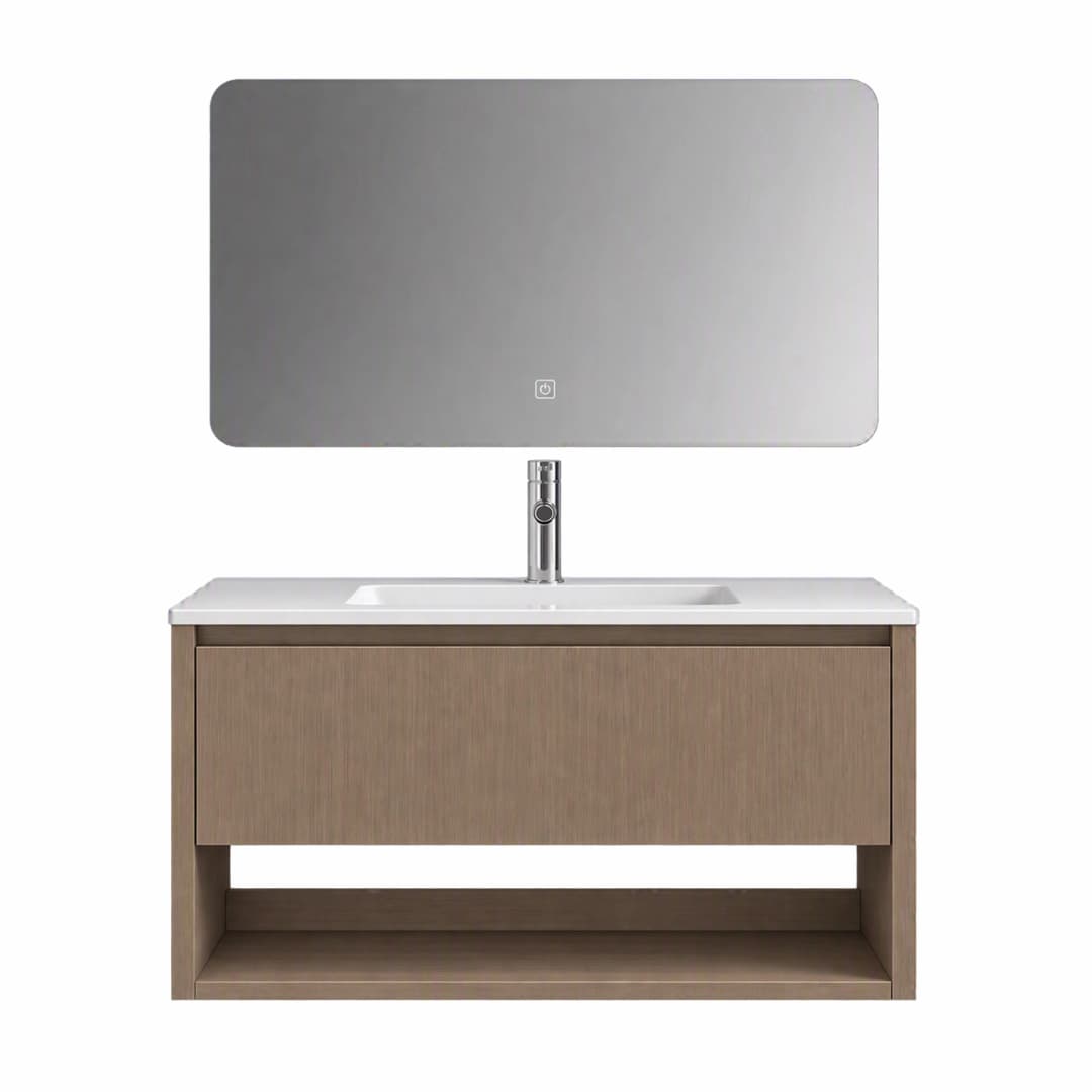 Mueble de Baño Nepal 1 Cajón y Repisa Abedul con Lavamanos 910x465x500 mm