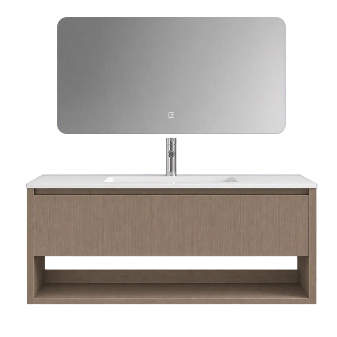 Mueble de Baño Nepal 1 Cajón y Repisa Abedul con Lavamanos 1010x465x500 mm