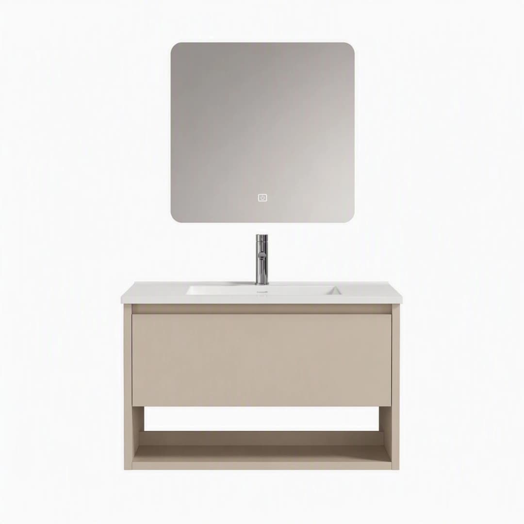 Mueble de Baño Nepal con Lavamanos 1 Cajón y Repisa Beige 910x465x500 mm