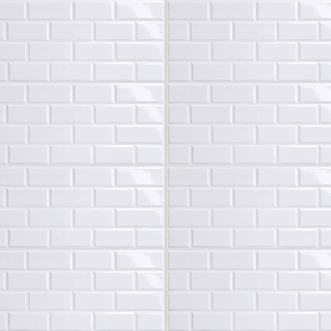 Cerámica Muro Glaciar Retro White Brillante 30x60 cm