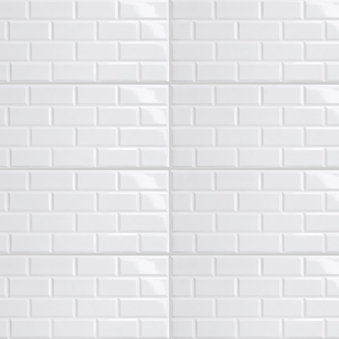 Cerámica Muro Ice Deco Blanco Brillante 30x60 cm