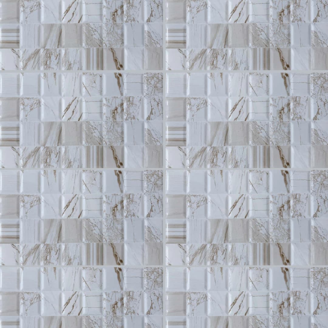 Cerámica Muro Glaciar Calacatta Block Blanco Brillante 30x60 cm