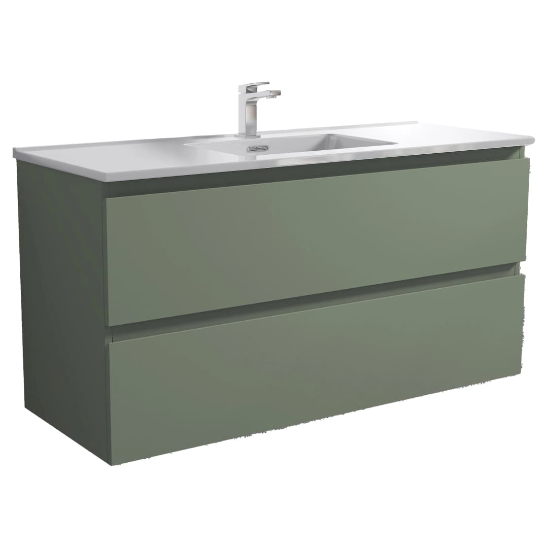 Mueble de Baño Albany con Lavamanos 900x600x450 mm 2 Cajones Dusty Green