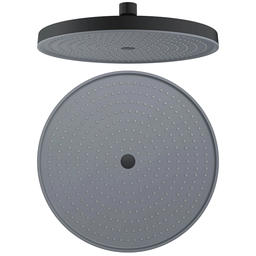Plato Ducha Valenza Redondo 25 cm 1 Jet Sin Brazo Negro Mate
