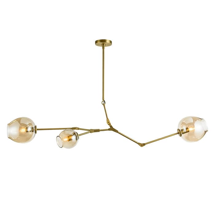 LÁMPARA COLGANTE LED STUDIO MOSCÚ 3 BRAZOS (SIN AMPOLLETA E27) DORADA