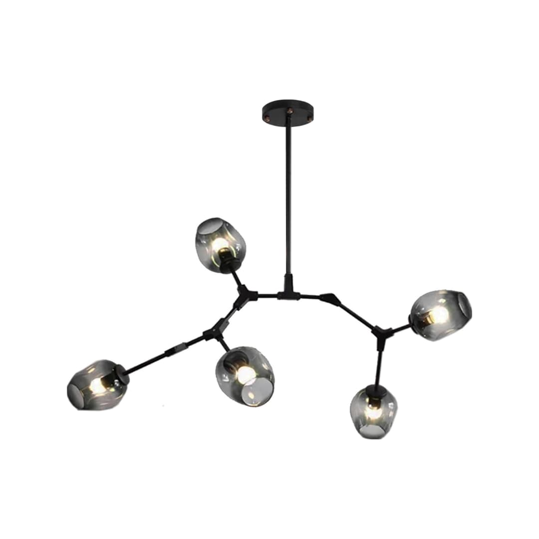 LÁMPARA COLGANTE LED STUDIO MOSCU TULIPA 5 BRAZOS (SIN AMPOLLETA E27) NEGRA MATE
