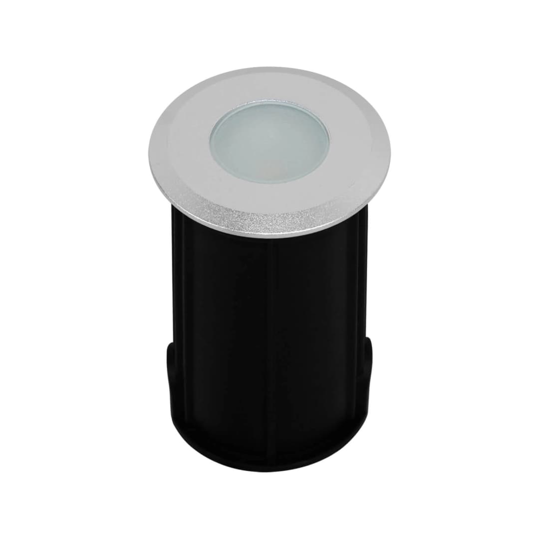 EMBUTIDO PISO LED STUDIO REDONDO 3W LUZ CÁLIDA (3000K) IP67 PLATEADO