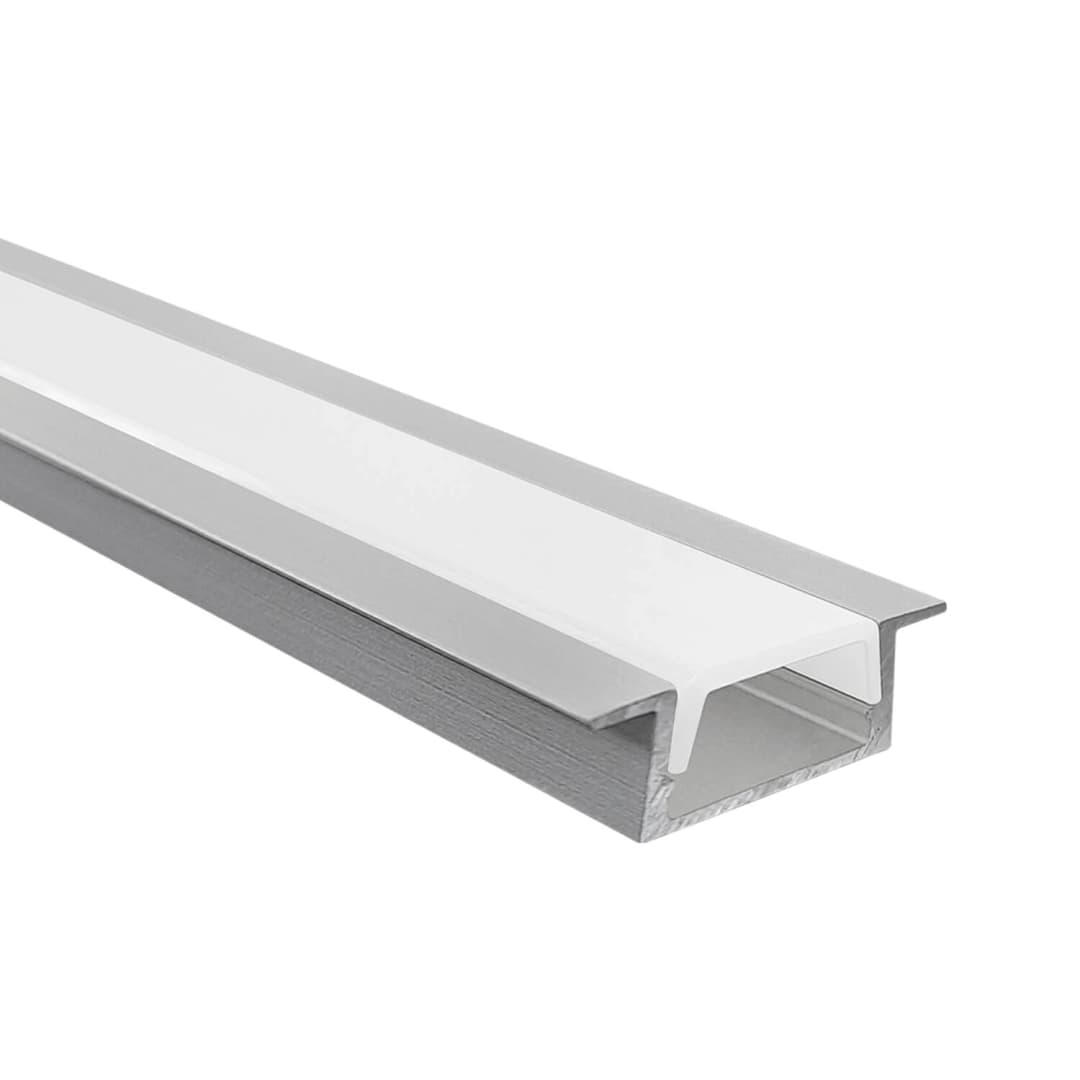 PERFIL PARA CINTA LED STUDIO EMBUTIDO PLANO (2 METROS) H0.7 2.2x200 CM GRIS
