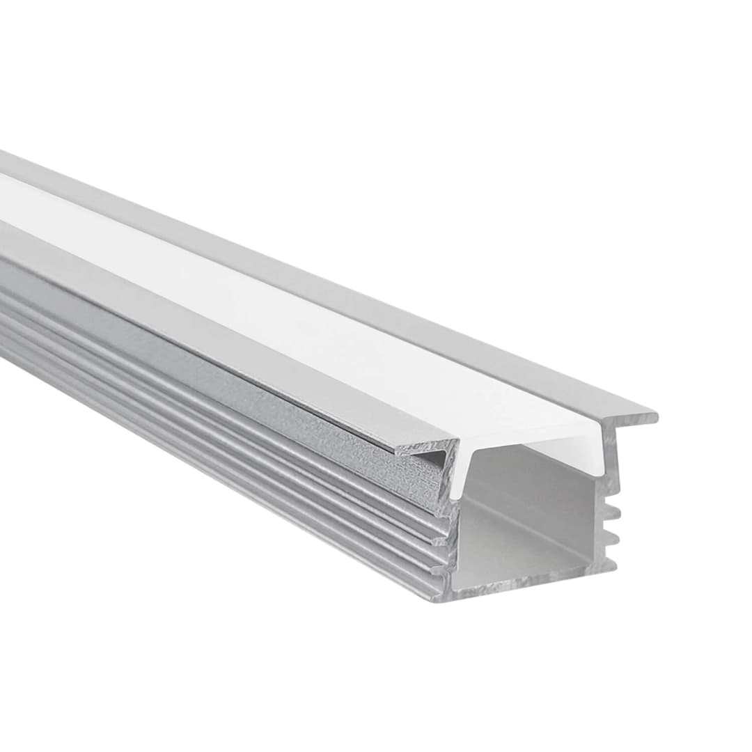 PERFIL PARA CINTA LED STUDIO EMBUTIDO CUADRADO (2 METROS) H1.2 2.2x200 CM GRIS