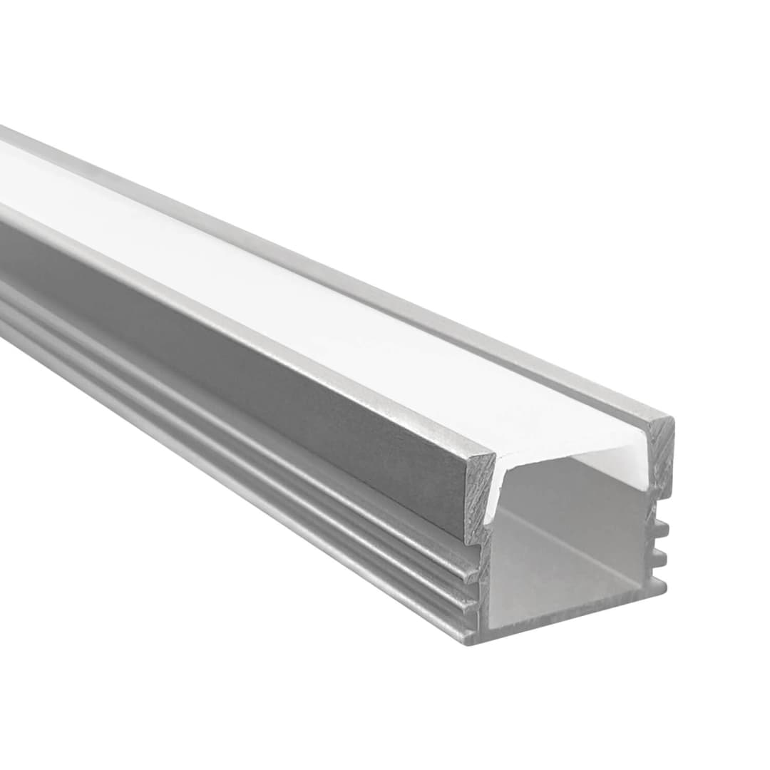 PERFIL PARA CINTA LED STUDIO SOBREPUESTO CUADRADO (2 METROS) H1.2 1.5x200 CM GRIS