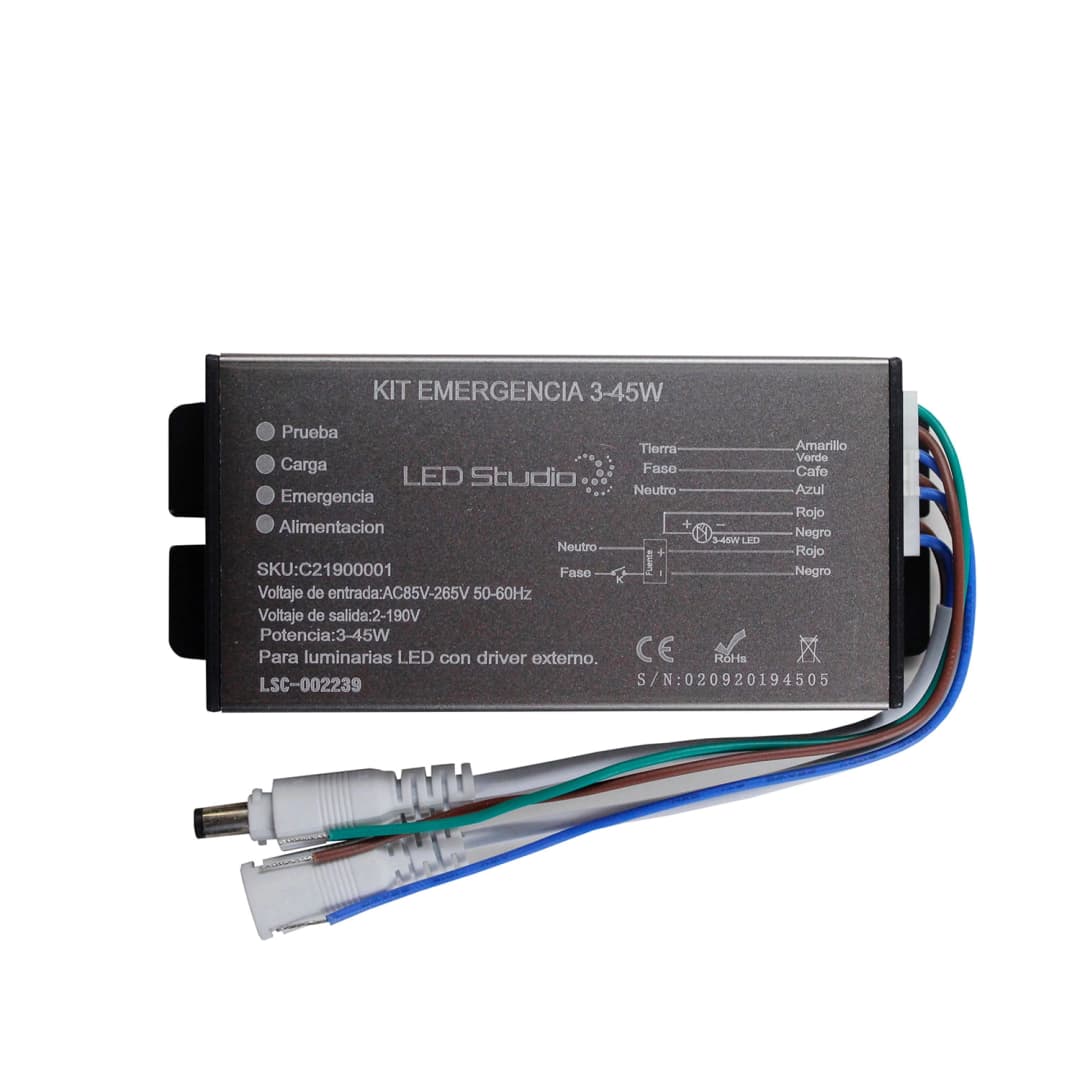 DRIVER DE EMERGENCIA LED STUDIO EXTERNO 3W A 45W IP30 GRIS