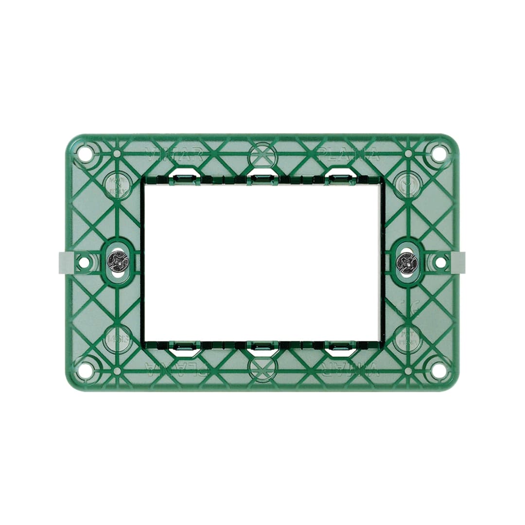 SOPORTE VIMAR PLANA CON TORNILLOS 3 MÓDULOS VERDE (14613)