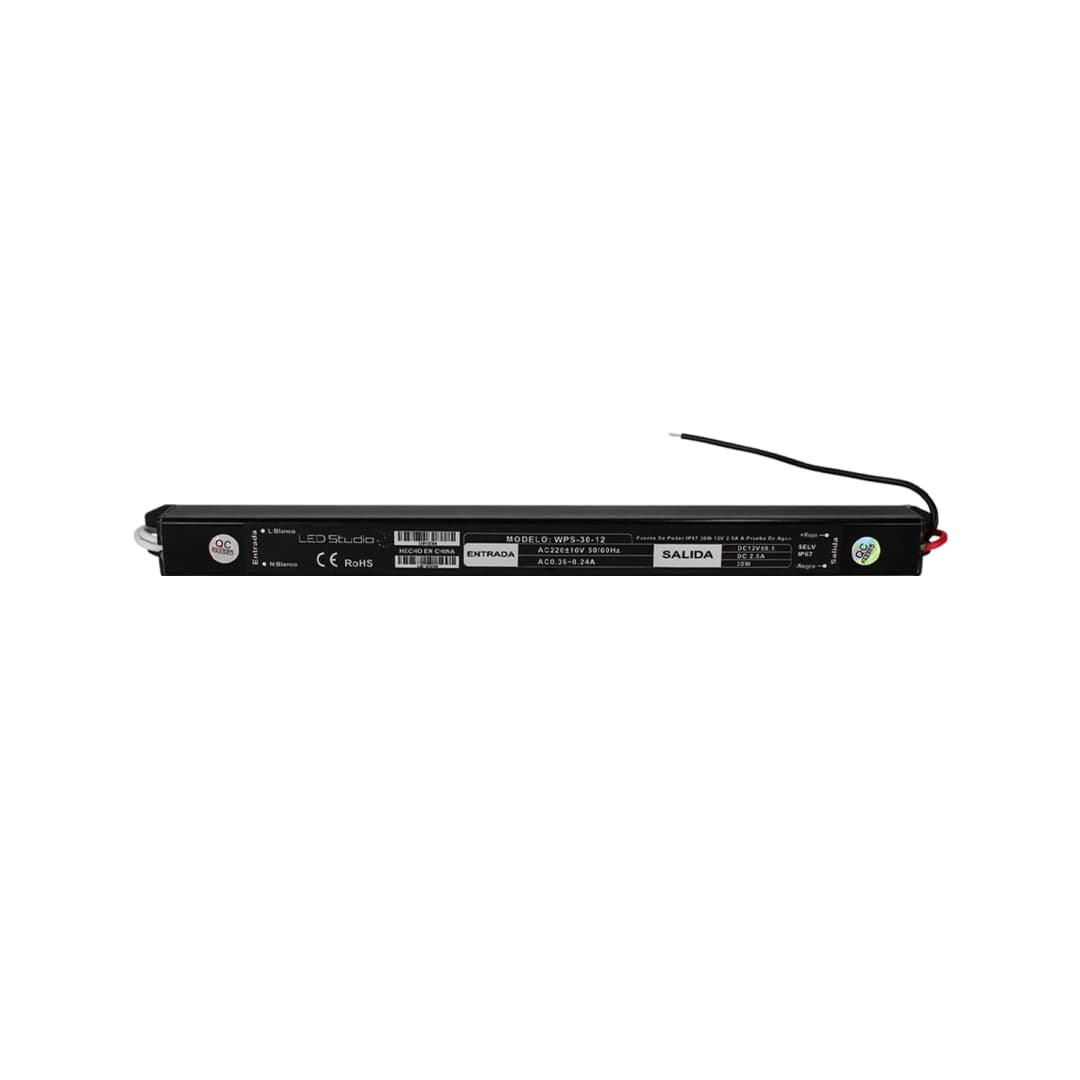 FUENTE DE PODER LED STUDIO 30W 12V IP67 NEGRA