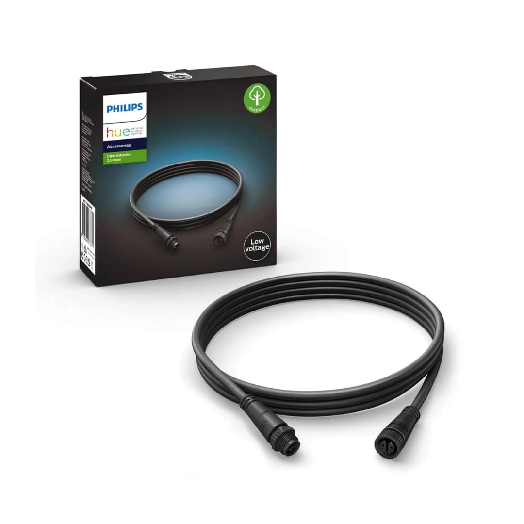 CABLE DE EXTENSIÓN PHILIPS HUE JARDÍN 2.5M NEGRO (915006001601)