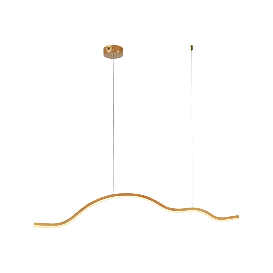 LÁMPARA COLGANTE LED STUDIO VARAL CURVA 24W LUZ CÁLIDA (3000K) DORADO