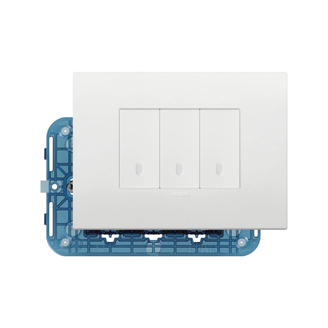 KIT DE PLACA CLASSIC VIMAR ARKE + INTERRUPTOR TRIPLE BLANCO