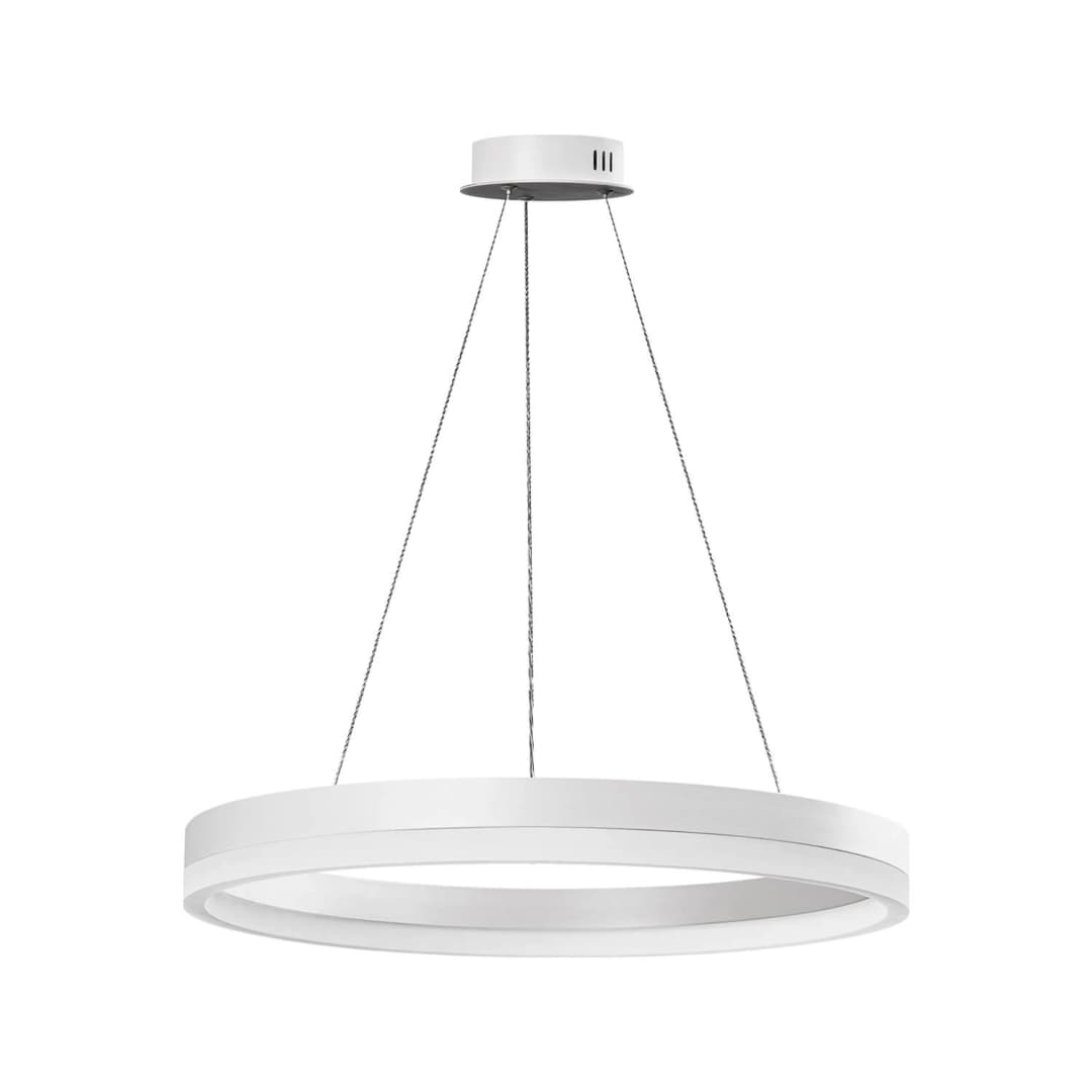 LÁMPARA COLGANTE LED STUDIO REDONDA 40W LUZ CÁLIDA (3000K) ARO Ø60 BLANCA