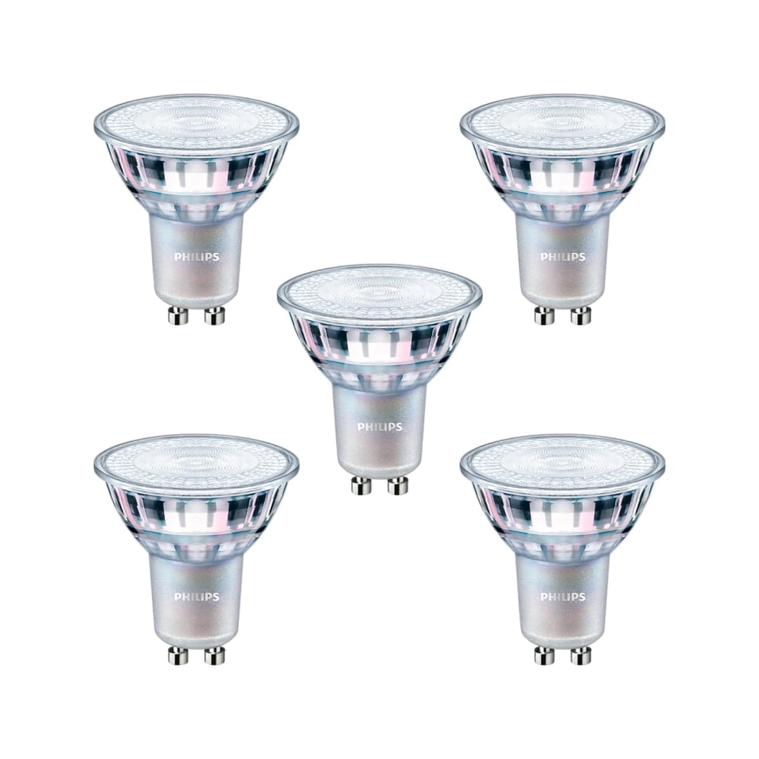 KIT 5 AMPOLLETAS GU10 PHILIPS 5W LUZ CÁLIDA (2700K) DIMEABLE GRIS (929001348822)