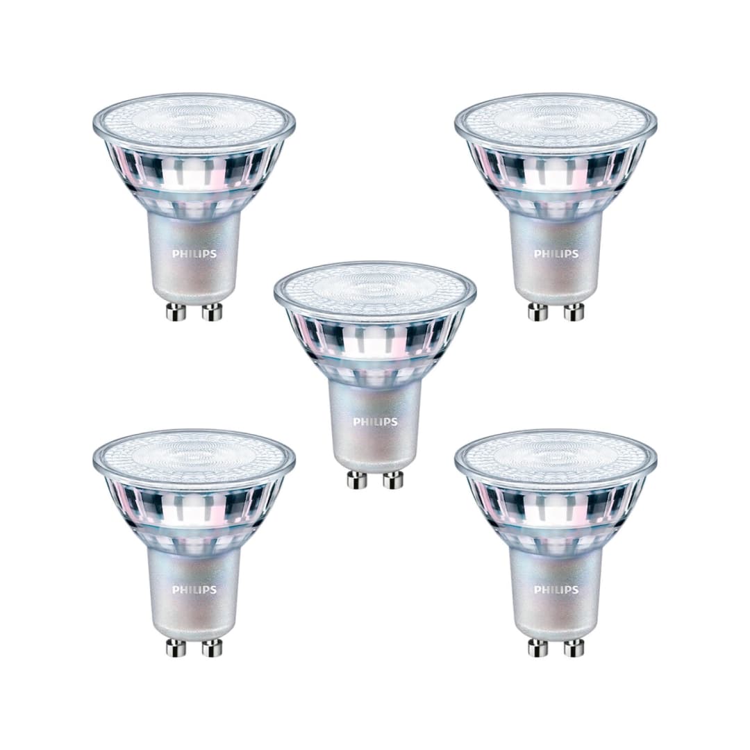 KIT 5 AMPOLLETAS GU10 PHILIPS 5W LUZ NEUTRA (4000K) DIMEABLE GRIS (929001348822)