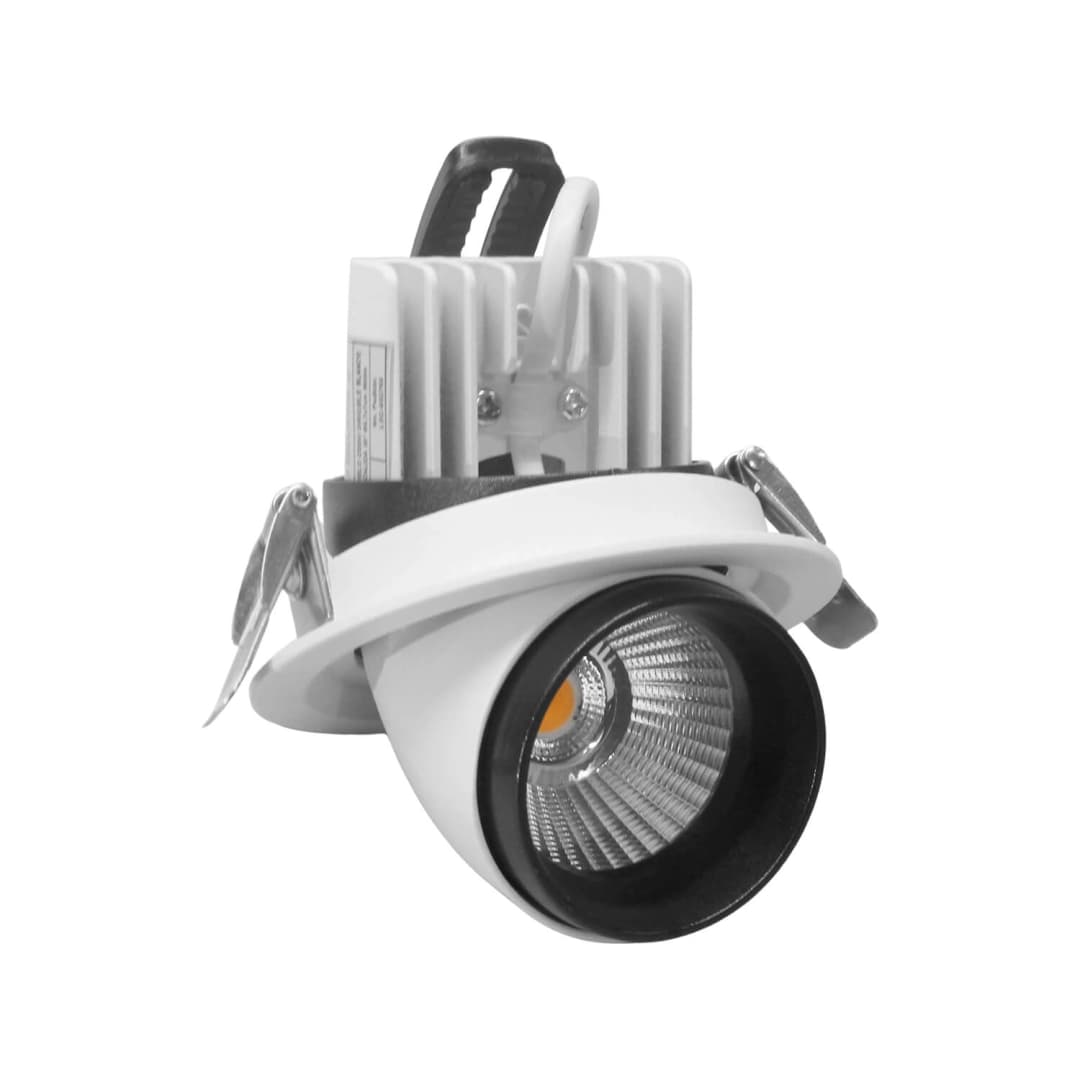 EMBUTIDO CIELO LED STUDIO CODO DIRIGIBLE REDONDO 12W LUZ CÁLIDA (3000K) BLANCO