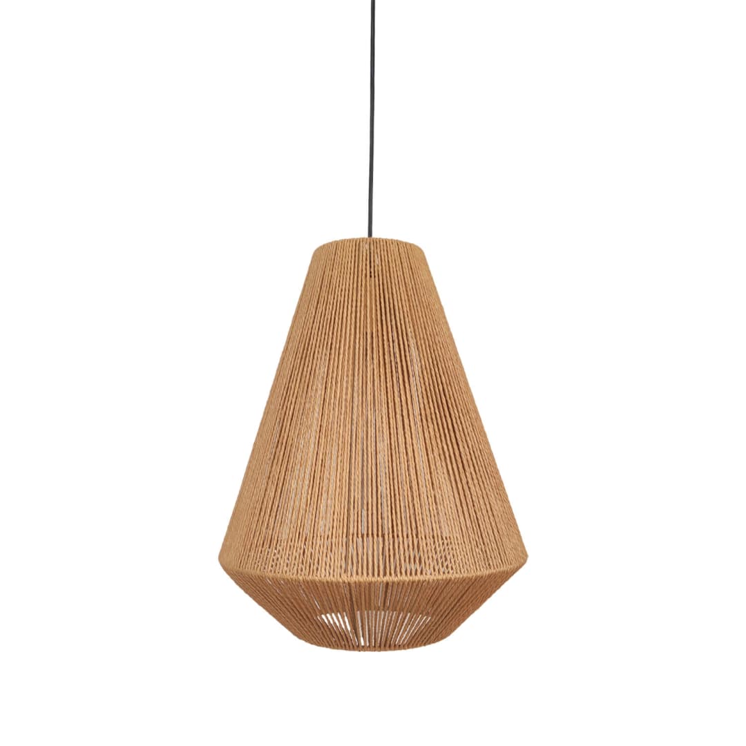 LÁMPARA COLGANTE LED STUDIO VIETNAM CUERDA PAPEL 10.5W LUZ CÁLIDA (3000K) CAFÉ CLARO