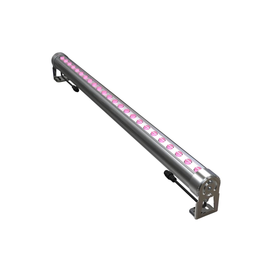 WALL WASHER LED STUDIO TUBULAR 1M 30W RGB IP68 PLATEADO