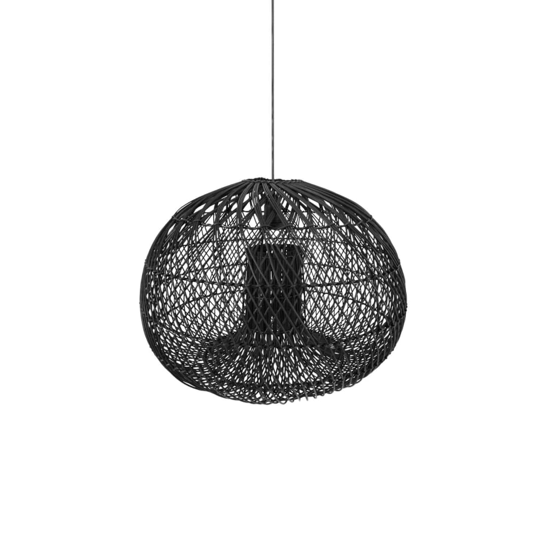 LÁMPARA COLGANTE LED STUDIO RATTAN NEM VIETCOO VIETNAM (SIN AMPOLLETA E27) NEGRO