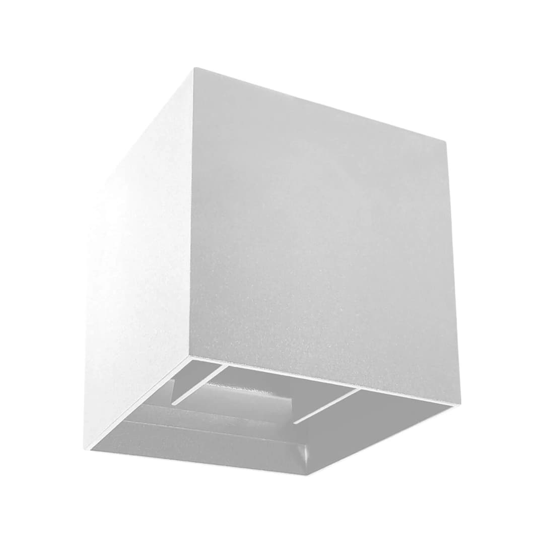 APLIQUÉ MURO LED STUDIO BIFOCAL CUADRADO 20W LUZ CÁLIDA IP65 BLANCO
