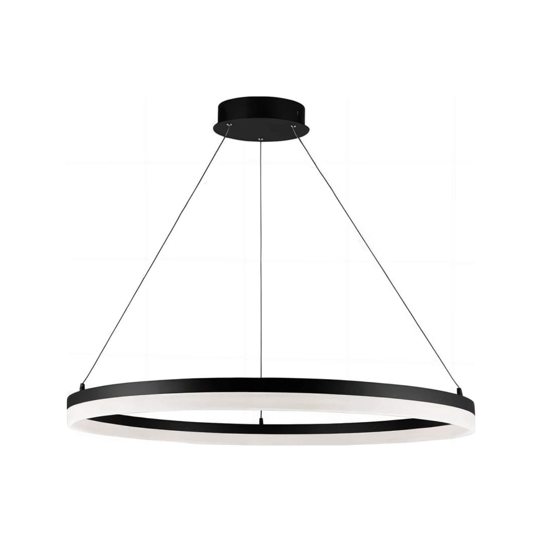 LÁMPARA COLGANTE LED STUDIO REDONDA 60W LUZ CÁLIDA (3000K) ARO Ø100 NEGRA