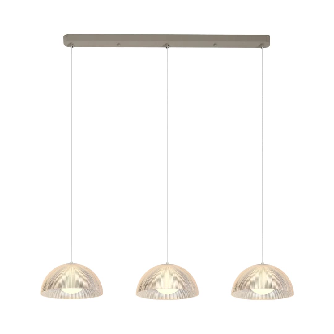 LÁMPARA COLGANTE LED STUDIO VALENTINA TRIPLE 24W LUZ CÁLIDA (3000K) TRANSPARENTE