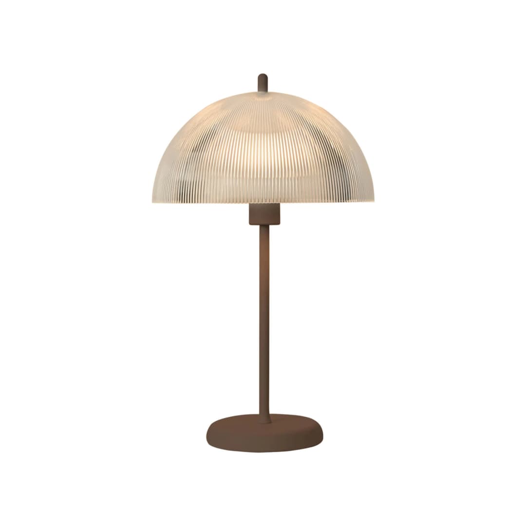 LÁMPARA DE MESA LED STUDIO VALENTINA 35CM (SIN AMPOLLETA E27) TRANSPARENTE CAFÉ