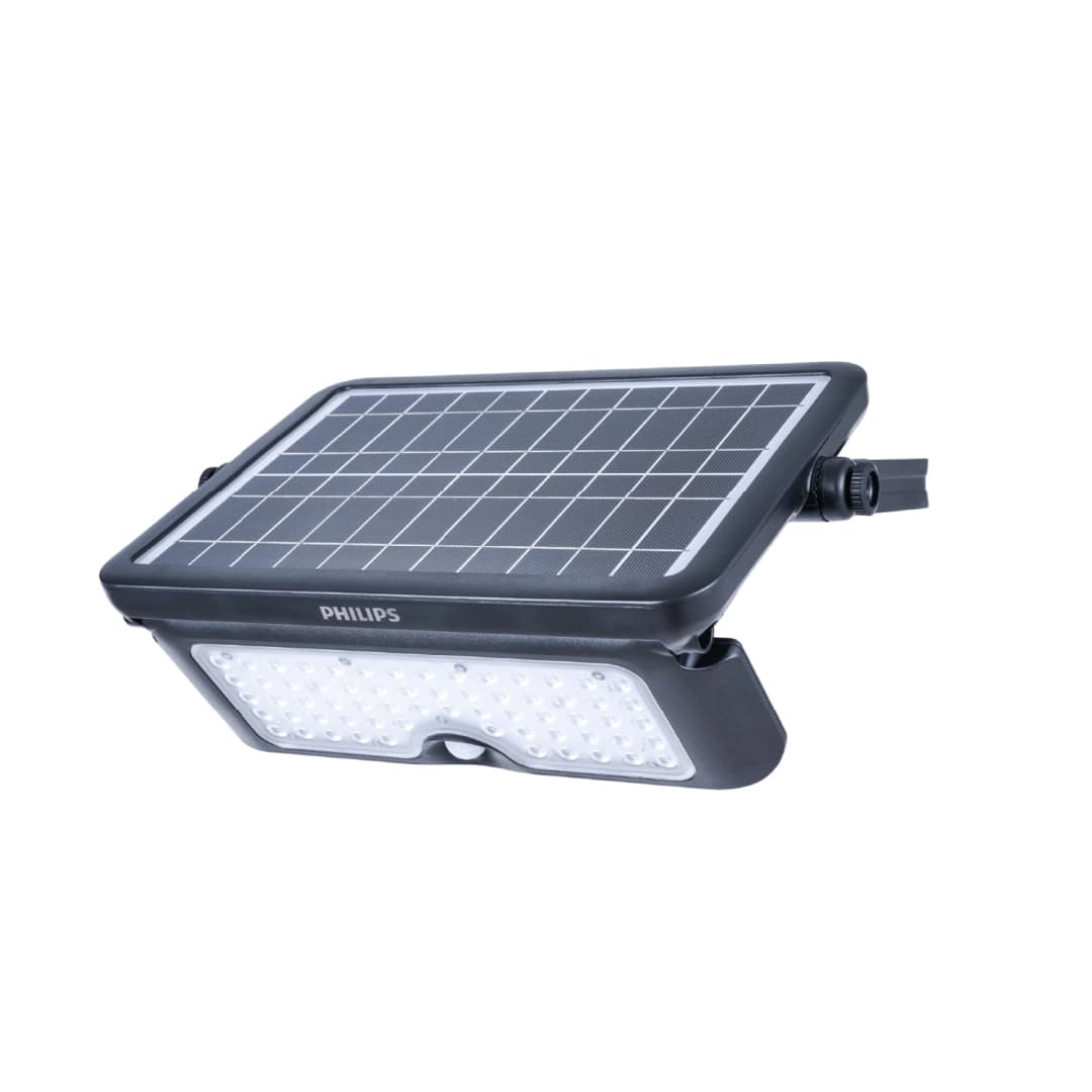 PROYECTOR SOLAR PHILIPS ESSENTIAL SMARTBRIGHT SOLAR COMPACT SENSOR INCORPORADO 5.5W LUZ CÁLIDA (3000K) IP65 NEGRO (911401887102)