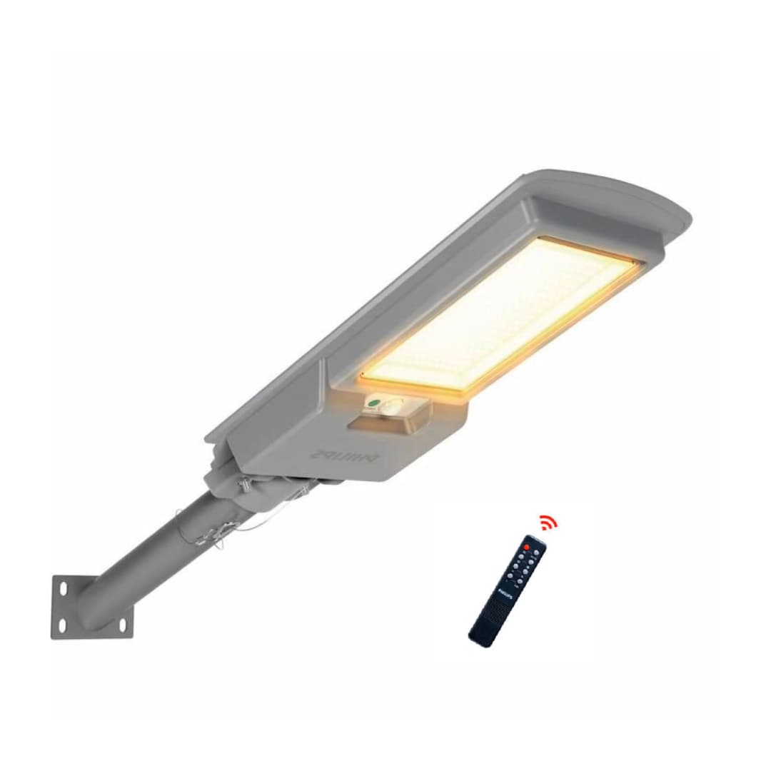ALUMBRADO PÚBLICO PHILIPS ESSENTIAL SMARTBRIGHT SOLAR 14W LUZ CÁLIDA (2700K) A FRÍA (6500K) IP65 GRIS (911401809903)