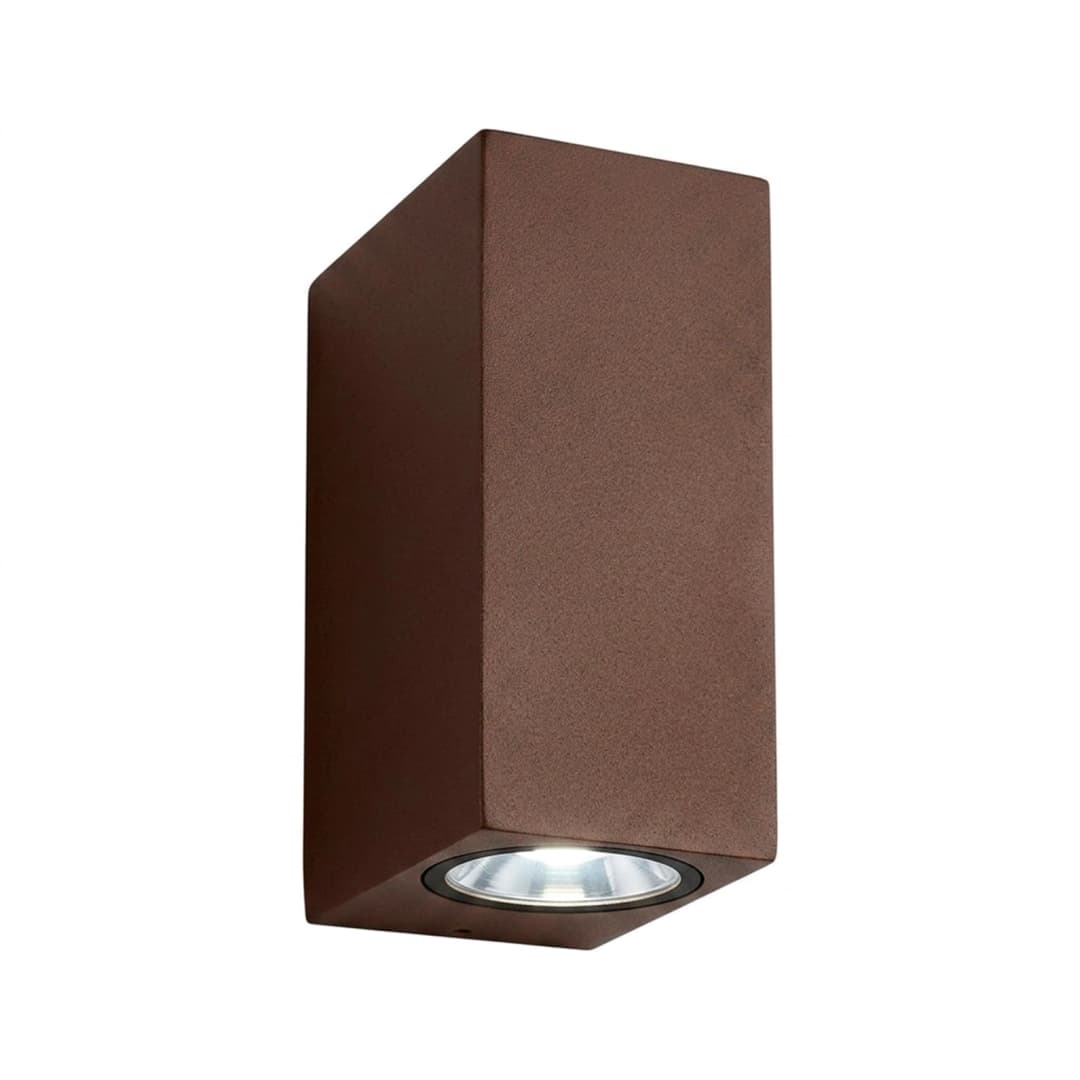 APLIQUÉ MURO LED STUDIO CUBRIX BIFOCAL IP65 (SIN AMPOLLETA GU10) ENVEJECIDO