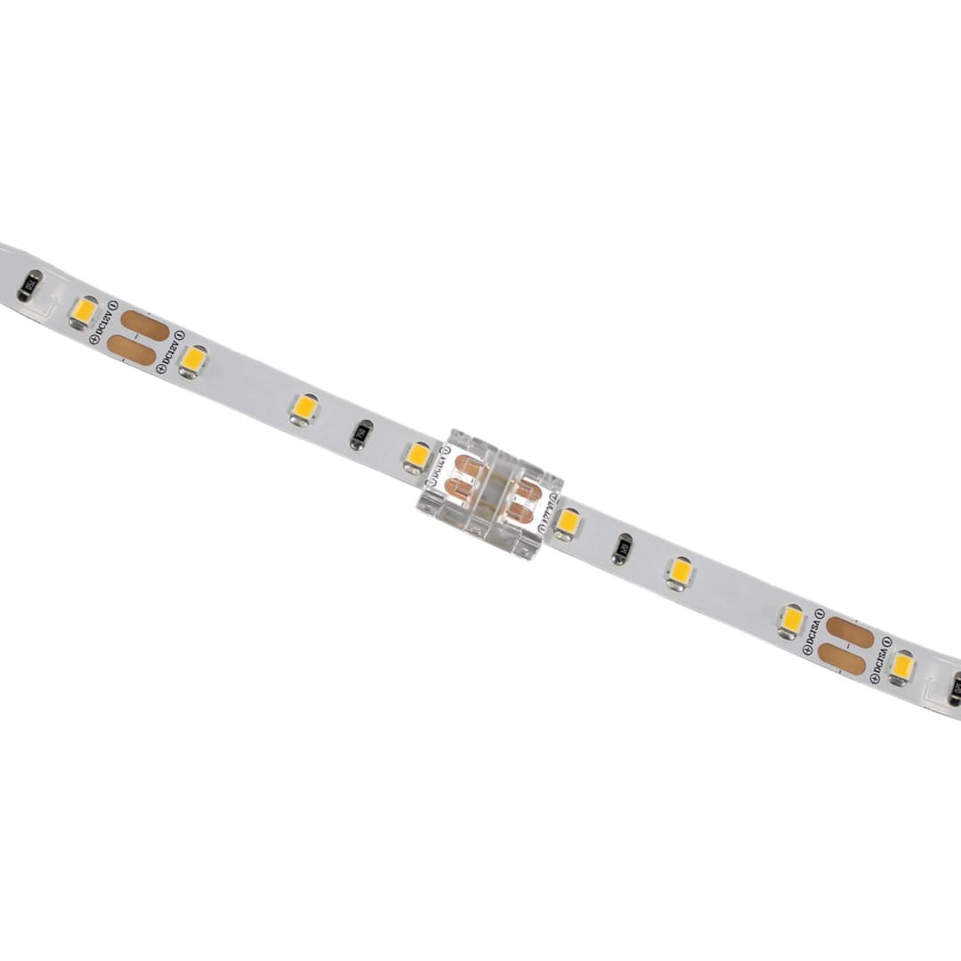 CONECTOR REMOVIBLE RECTO LED STUDIO TIPO CLIP PARA CINTA LED 10MM TRANSPARENTE